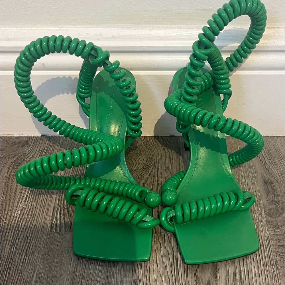Bottega Veneta Green Heeled Sandals